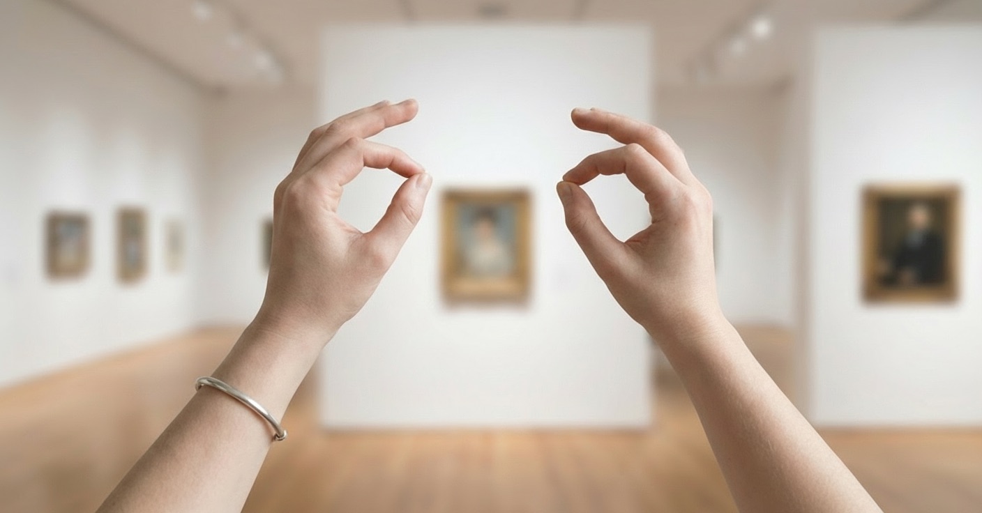Hand gesture interaction with spatial artwork using Vision Pro